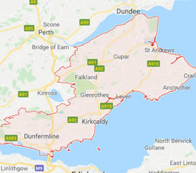map of Fife showing area covered 